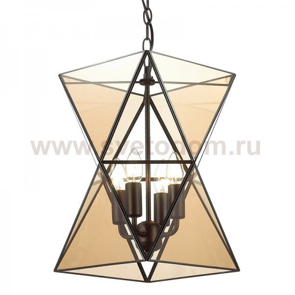 Люстра PolyPyramid Glass Pendant 4 Cognac Loft Concept 40.1348