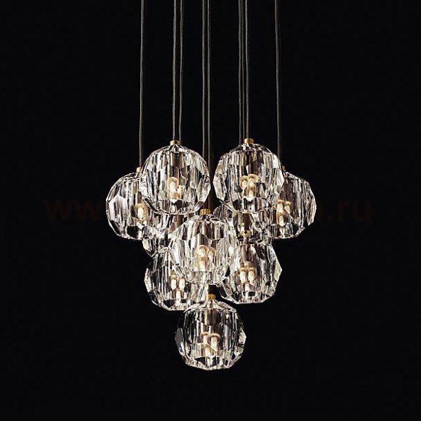 Люстра RH Boule De Cristal Round Cluster Chandelier 10 Loft Concept 40.1542