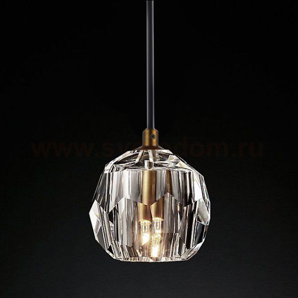 Подвесной светильник RH Boule De Cristal Single Rod Pendant Brass Loft Concept 40.1543
