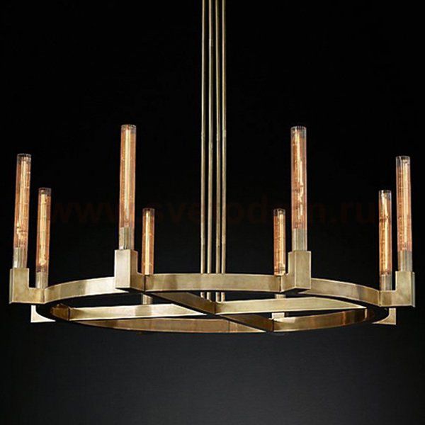 Люстра RH CANELLE Round Chandelier 8 Modern Brass Loft Concept 40.1550