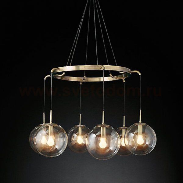 Люстра RH LANGUEDOC Round Chandelier Antique Brass Loft Concept 40.1553