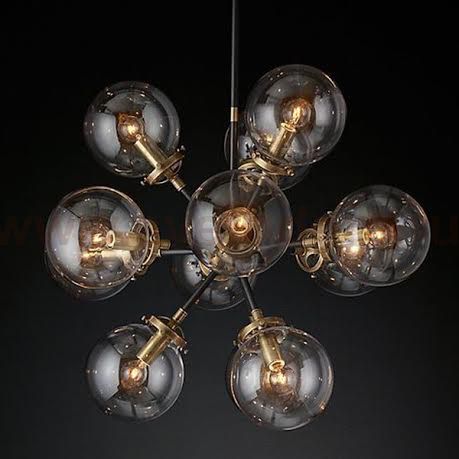 Люстра RH Bistro Globe Clear Glass Burst Chandelier 12 Loft Concept 40.1554