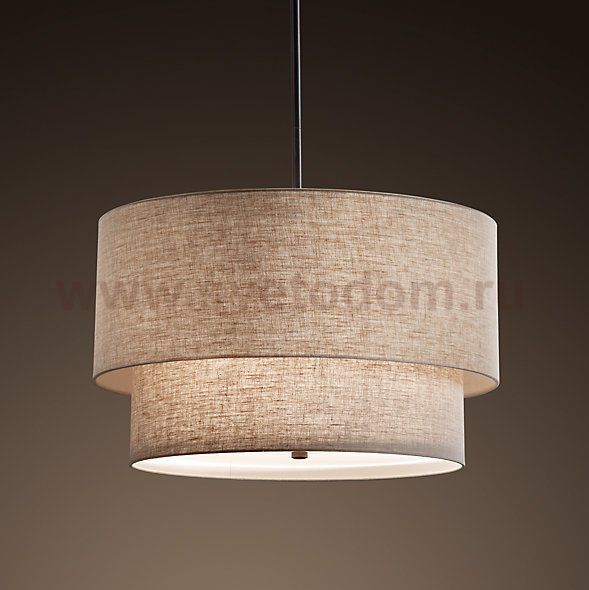 Люстра RH TWO-TIER ROUND Shade Linen Loft Concept 40.1556