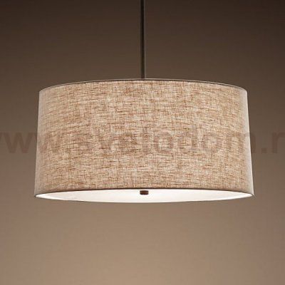 Люстра RH ROUND Linen Shade Pendant Loft Concept 40.1557