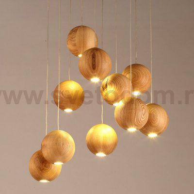 Подвесной светильник Lofter Wooden Sphere Loft Concept 40.157