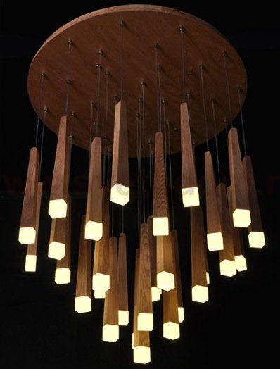 Люстра Wooden Glowworm Round Loft Concept 40.163