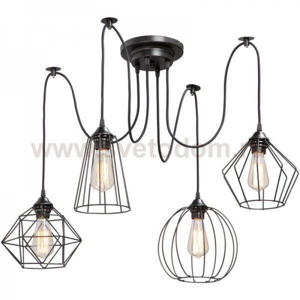 Люстра Loft Industrial 4 wire Cage Differ Pendant Loft Concept 40.1657