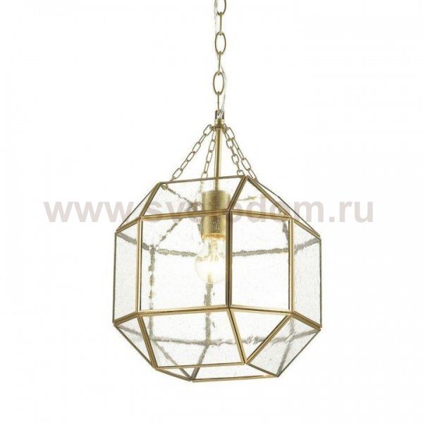 Подвесной светильник Glass & Metal Cage Pendant Gold Loft Concept 40.1680