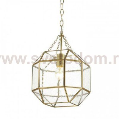 Подвесной светильник Glass & Metal Cage Pendant Gold Loft Concept 40.1680