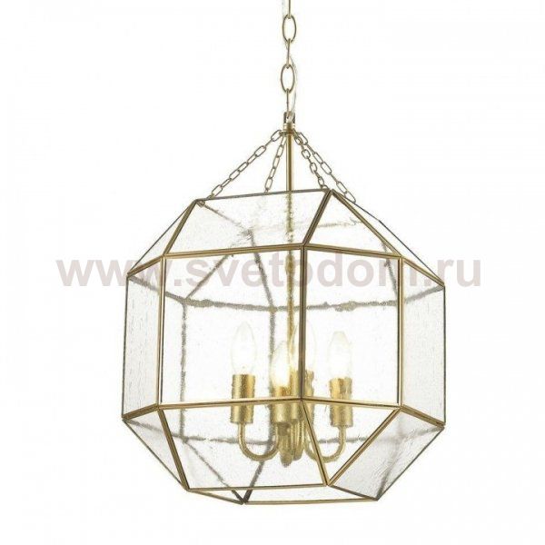 Подвесной светильник Glass & Metal Cage Pendant Gold 4 Loft Concept 40.1681