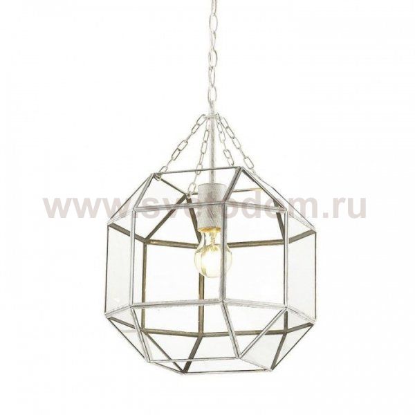 Подвесной светильник Glass & Metal Cage Pendant White Loft Concept 40.1682
