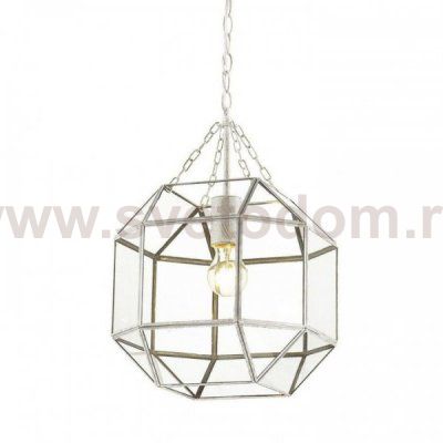 Подвесной светильник Glass & Metal Cage Pendant White Loft Concept 40.1682