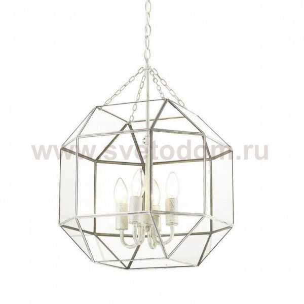 Подвесной светильник Glass & Metal Cage Pendant White 4 Loft Concept 40.1683