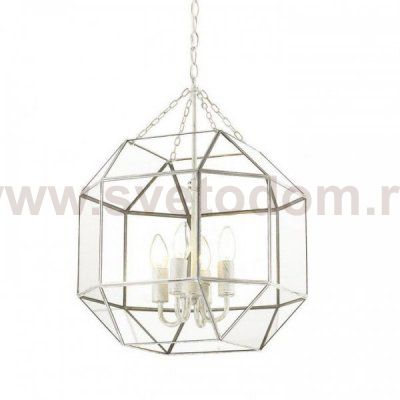 Подвесной светильник Glass & Metal Cage Pendant White 4 Loft Concept 40.1683