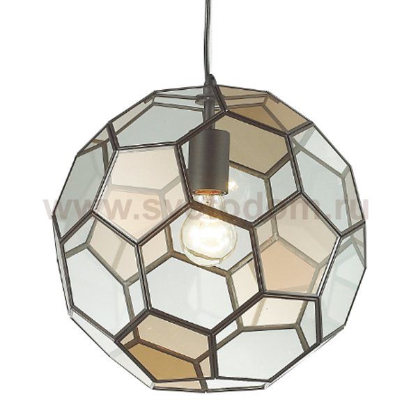 Подвесной светильник Glass & Metal Cage Pendant Globe Multi Loft Concept 40.1685