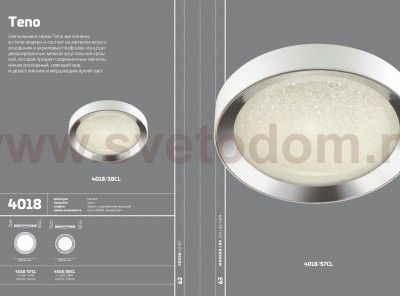 Настенно - потолочный светильник Odeon light 4018/57CL TENO