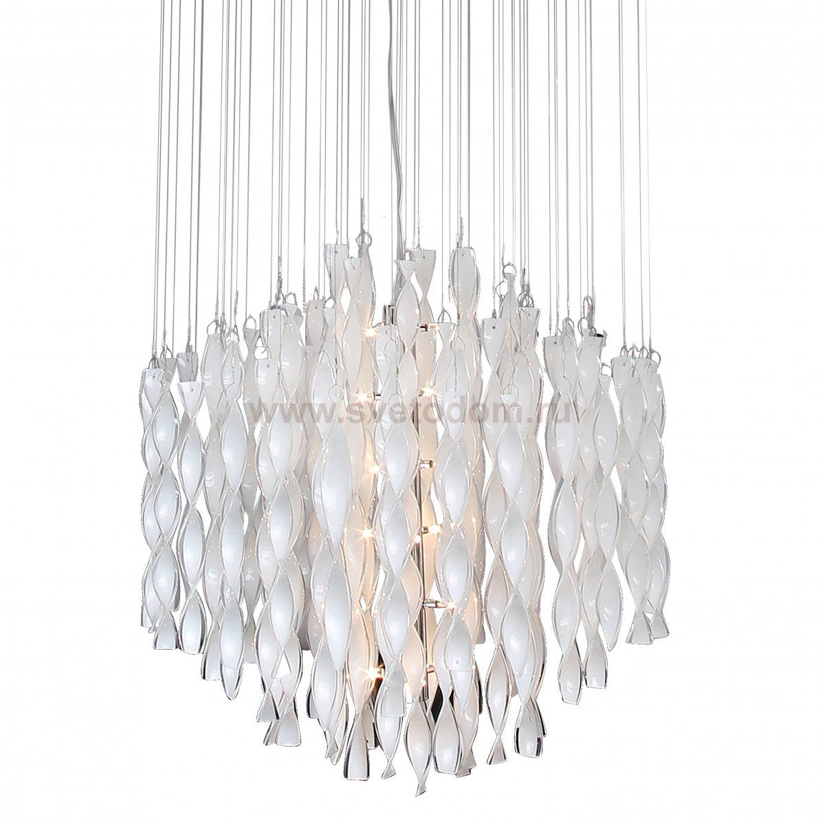 Люстра Macaroni Chandelier Chrome mono white Loft Concept 40.1807