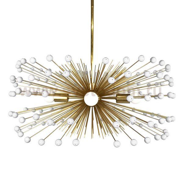 White Beaded Urchin Chandelier Sputnik Loft Concept 40.1830