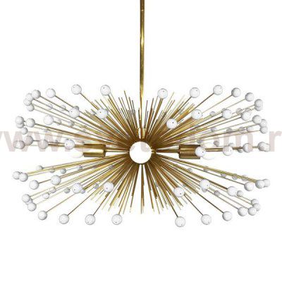 White Beaded Urchin Chandelier Sputnik Loft Concept 40.1830