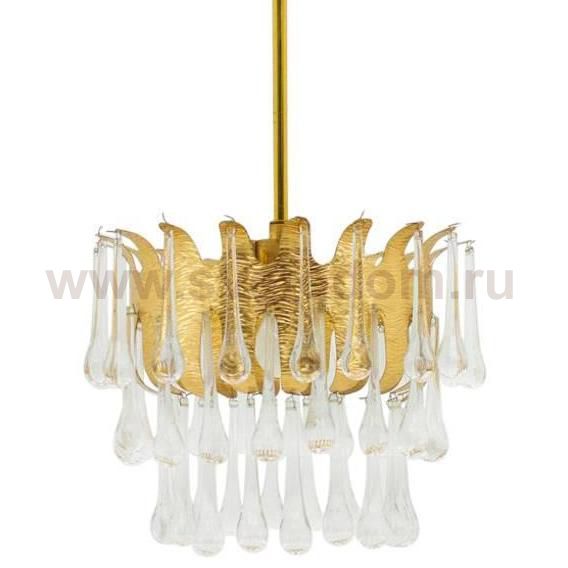 Люстра Ernst Palme Glass and Gilded Brass Chandelier Loft Concept 40.1870