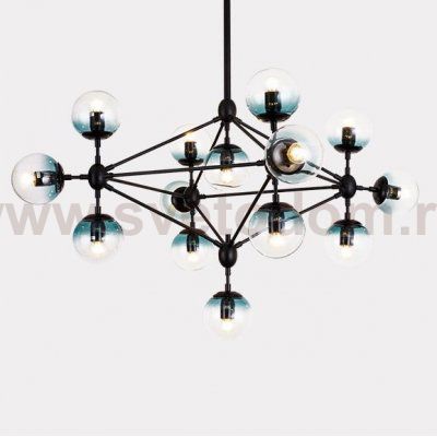 Люстра Modo Chandelier Globes Blue Ambre Black Loft Concept 40.1872