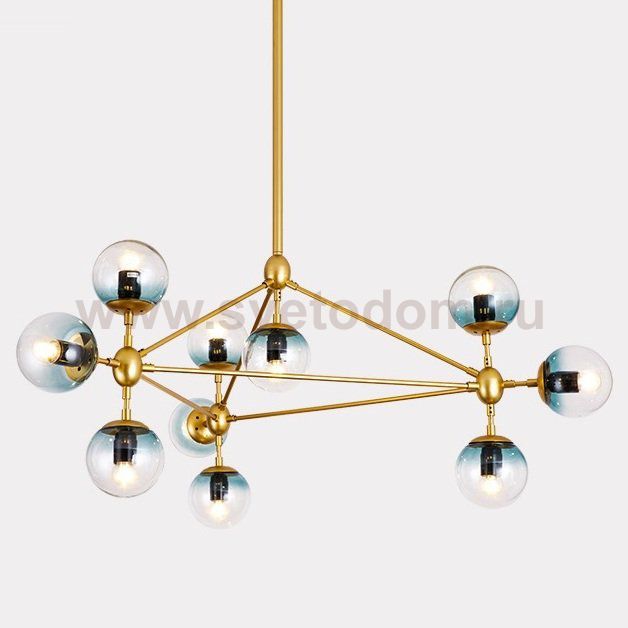 Люстра Modo Chandelier Globes Blue Ambre Gold Loft Concept 40.1893