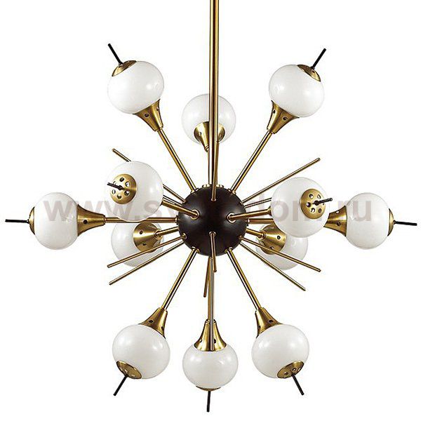 White Glass Globes Sputnik Chandelier Loft Concept 40.1918