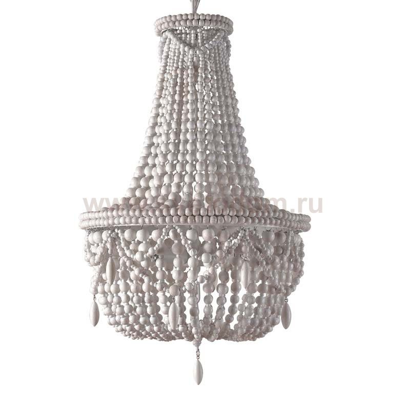 Люстра RH Anselme White Wood Large Chandelier Loft Concept 40.1934