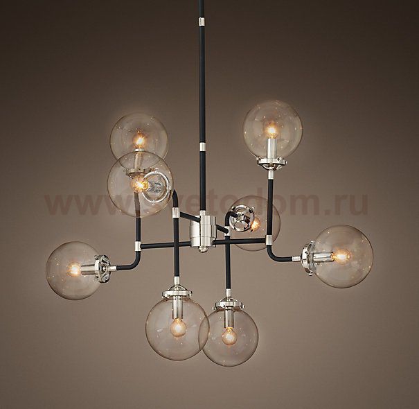 Люстра BISTRO GLOBE CLEAR GLASS SILVER CHANDELIER 8 Loft Concept 40.1957