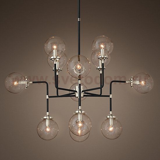 Люстра BISTRO GLOBE CLEAR GLASS SILVER CHANDELIER 12 Loft Concept 40.2103