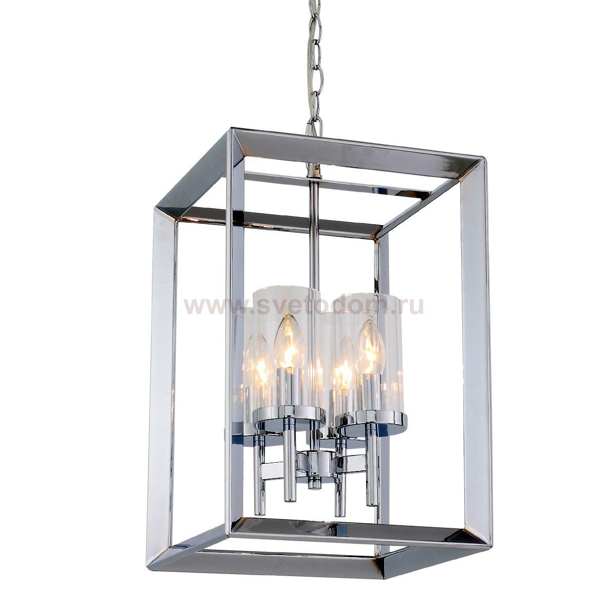 Подвесной светильник Rectangle Chrome Pendant Lamp 4 Loft Concept 40.2159