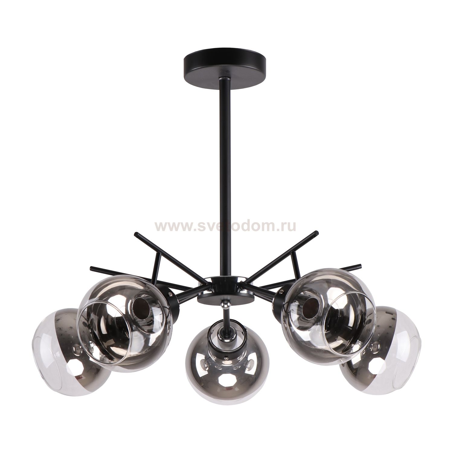Люстра современная Экономсвет 40218/5CR+BK GR