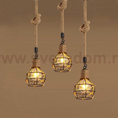 Подвесной светильник LOFT ROPE CHANDELIER CAGE Mono Loft Concept 40.2188-0