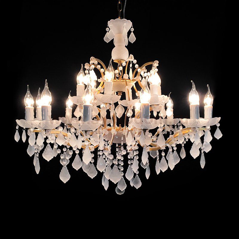 Люстра RH Rococo Iron & white matt Crystal Chandelier 18 Loft Concept 40.2225