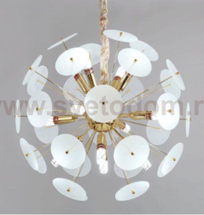 Люстра Sputnik Glass Lenz White Chandelier Loft Concept 40.2292