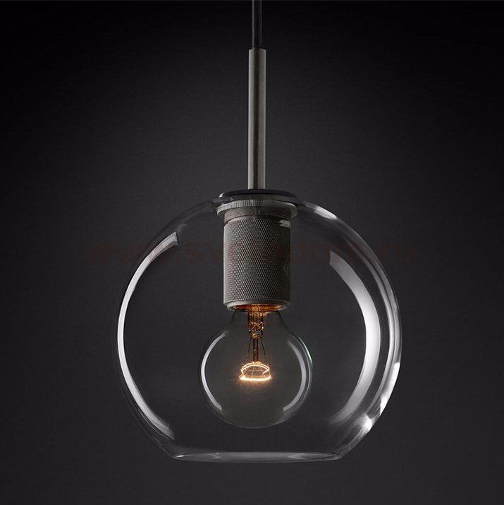 Подвесной светильник RH Utilitaire Globe Pendant Black Loft Concept 40.2334