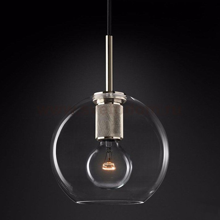 Подвесной светильник RH Utilitaire Globe Pendant Silver Loft Concept 40.2335