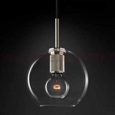 Подвесной светильник RH Utilitaire Globe Pendant Silver Loft Concept 40.2335