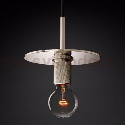 Подвесной светильник RH Utilitaire Disk Shade Pendant Silver Loft Concept 40.2344