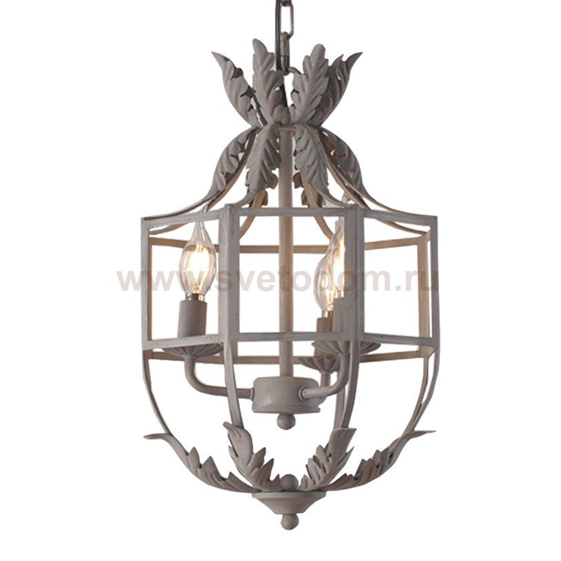 Люстра Rustic 3-Light Metal Cage Grey Pendant Lamp Loft Concept 40.2384