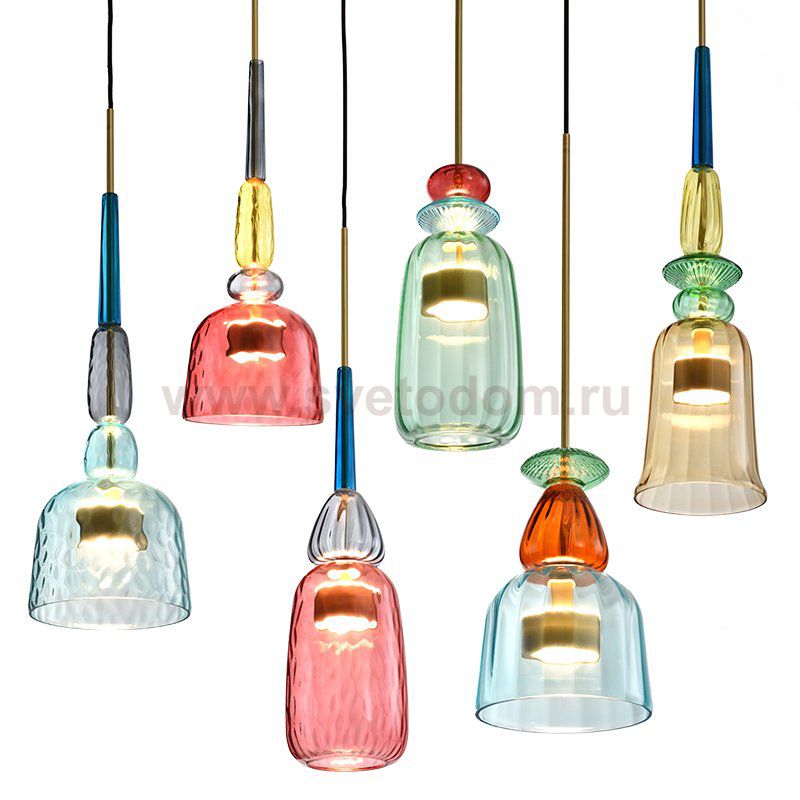 Серия подвесных светильников из цветного стекла CANDY Loft Concept 40.2402