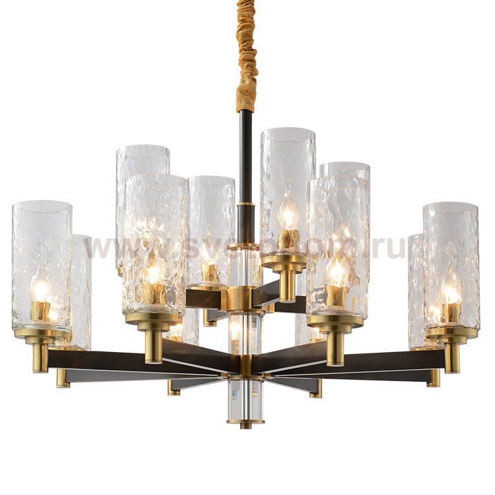 Люстра LIAISON ONE-TIER black and brass Chandelier 12 Loft Concept 40.2455-0