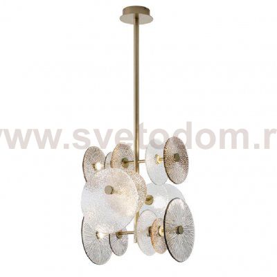Люстра Ceiling Lamp Chandelier in Champagne Finish Brass Decorative Glass Loft Concept 40.2560