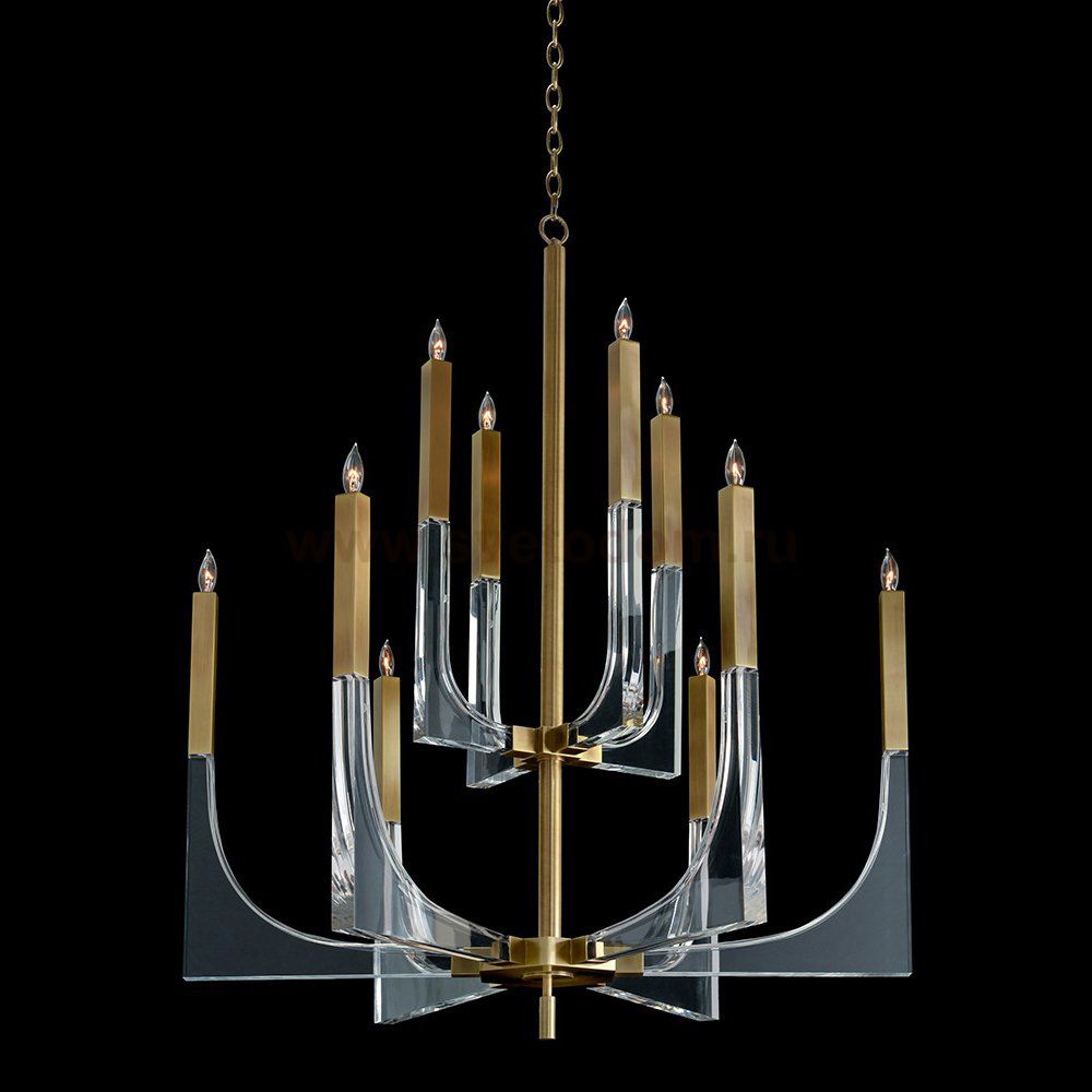 Люстра John-Richard Acrylic and Brass Ten-Light Chandelier Loft Concept 40.2597