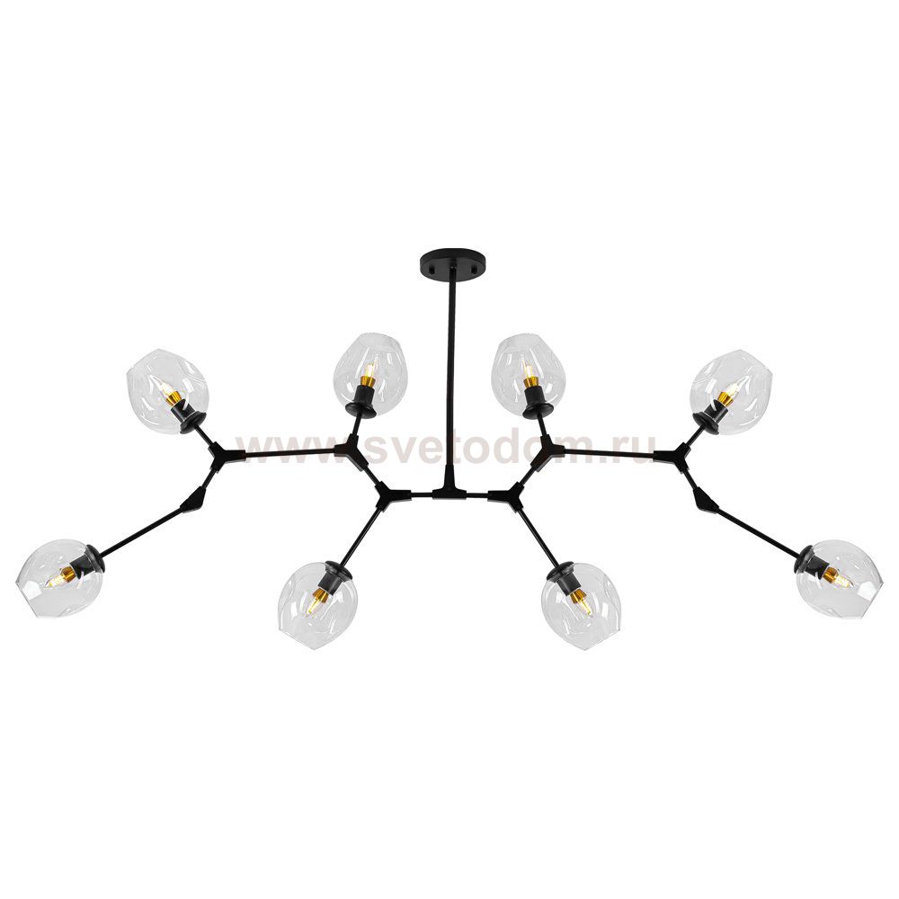 Люстра Сrumpled Glass Bubble Chandelier Black 8 плафонов Loft Concept 40.2604-0