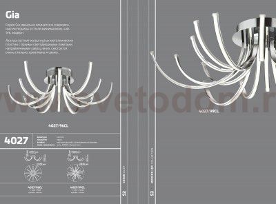 Люстра потолочная Odeon light 4027/99CL GIA