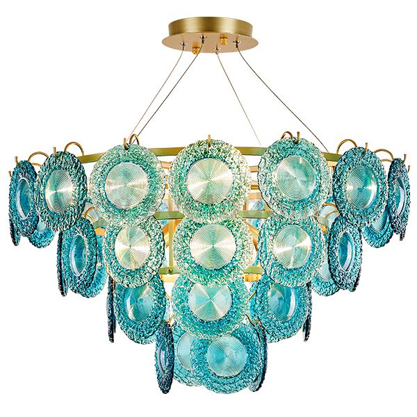 Люстра Blue Glass disk Chandelier Loft Concept 40.2711