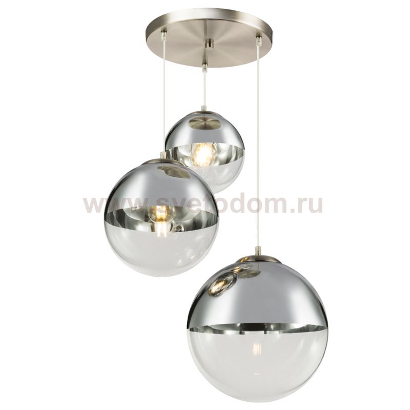 Светильник подвесной Mirror Ball Silver 3 плафона Loft Concept 40.2770