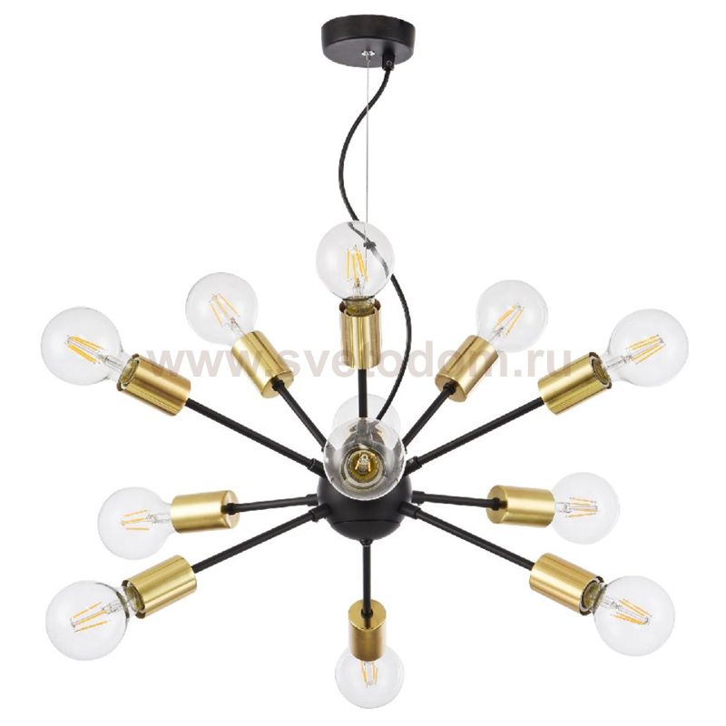 Люстра Sputnik 12 Black and Gold Loft Concept 40.2826