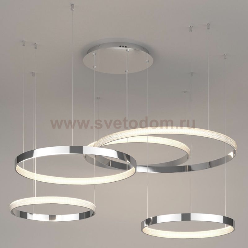 Люстра Композиция из колец ORACLE Mahlu 5 Rings Silver Loft Concept 40.2859-2